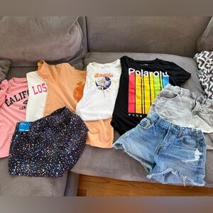 7 items girl size 9-12- Billie Eilish, Sailor Moon, Polaroid, Zara, DSG, Uniqlo